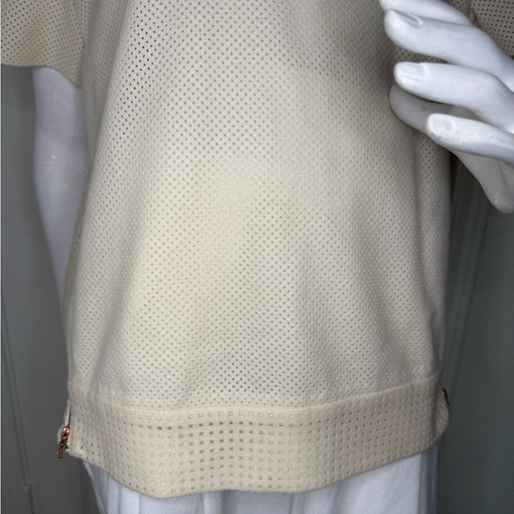 Zara Cream Short Sleeve Mesh Top Size Large. - Picture 7 of 10
